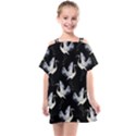 Crane Pattern Bird Animal Kids  One Piece Chiffon Dress View1