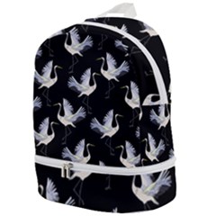 Crane Pattern Bird Animal Zip Bottom Backpack by Bedest