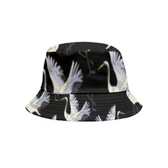 Crane Pattern Bird Animal Inside Out Bucket Hat (kids) by Bedest