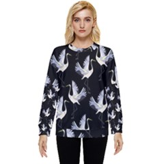 Crane Pattern Bird Animal Hidden Pocket Sweatshirt by Bedest