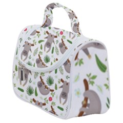 Seamless Pattern With Cute Sloths Satchel Handbag by Bedest