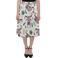 Seamless Pattern With Cute Sloths Classic Midi Skirt by Bedest