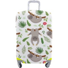 Seamless Pattern With Cute Sloths Luggage Cover (large) by Bedest