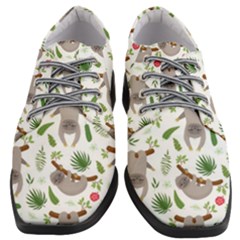 Seamless Pattern With Cute Sloths Women Heeled Oxford Shoes by Bedest