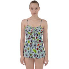 Seamless Pattern With Viruses Babydoll Tankini Set by Bedest