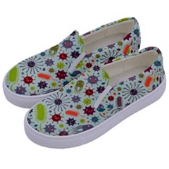 Seamless Pattern With Viruses Kids  Canvas Slip Ons by Bedest