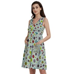 Seamless Pattern With Viruses Sleeveless Dress With Pocket by Bedest