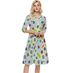 Seamless Pattern With Viruses Classy Knee Length Dress by Bedest