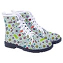 Seamless Pattern With Viruses Kid s High-Top Canvas Sneakers View3