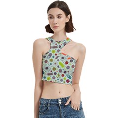 Seamless Pattern With Viruses Cut Out Top