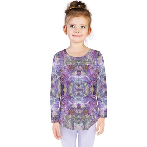 Abstract Pebbles Iv Kids  Long Sleeve T-shirt by kaleidomarblingart