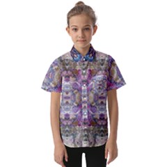 Abstract Pebbles Iv Kids  Short Sleeve Shirt by kaleidomarblingart