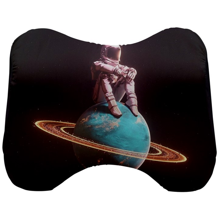 Stuck On Saturn Astronaut Planet Space Head Support Cushion