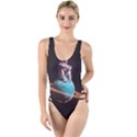 Stuck On Saturn Astronaut Planet Space High Leg Strappy Swimsuit View1