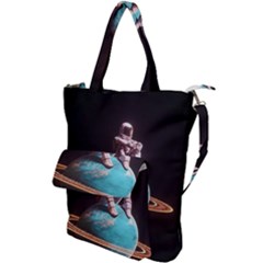 Stuck On Saturn Astronaut Planet Space Shoulder Tote Bag by Cendanart