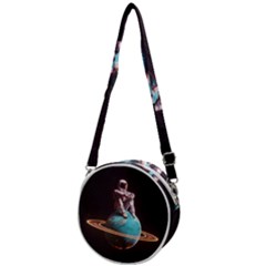 Stuck On Saturn Astronaut Planet Space Crossbody Circle Bag by Cendanart