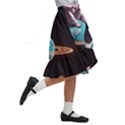 Stuck On Saturn Astronaut Planet Space Kids  Ruffle Flared Wrap Midi Skirt View3