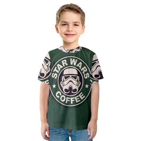 Stormtrooper Coffee Kids  Sport Mesh T-shirt by Cendanart