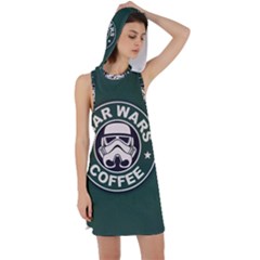 Stormtrooper Coffee Racer Back Hoodie Dress by Cendanart