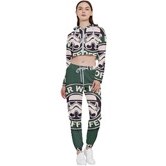 Stormtrooper Coffee Cropped Zip Up Lounge Set by Cendanart