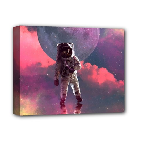 Aesthetic Astronautics Atmosphere Blue Clouds Cosmos Fantasy Galaxy Deluxe Canvas 14  X 11  (stretched) by Cendanart