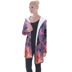 Aesthetic Astronautics Atmosphere Blue Clouds Cosmos Fantasy Galaxy Longline Hooded Cardigan by Cendanart