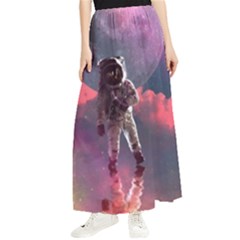 Aesthetic Astronautics Atmosphere Blue Clouds Cosmos Fantasy Galaxy Maxi Chiffon Skirt by Cendanart