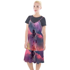 Aesthetic Astronautics Atmosphere Blue Clouds Cosmos Fantasy Galaxy Camis Fishtail Dress by Cendanart