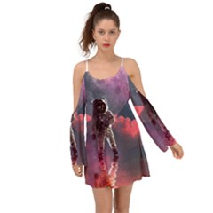 Aesthetic Astronautics Atmosphere Blue Clouds Cosmos Fantasy Galaxy Boho Dress by Cendanart