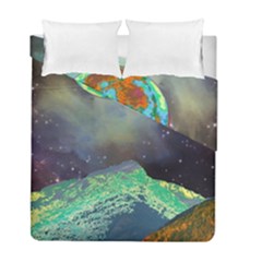 Psychedelic Universe Color Moon Planet Space Duvet Cover Double Side (full/ Double Size)