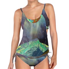 Psychedelic Universe Color Moon Planet Space Tankini Set by Cendanart