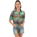 Psychedelic Universe Color Moon Planet Space Tie Front Shirt  View1