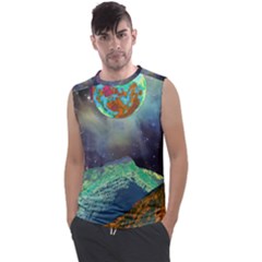 Psychedelic Universe Color Moon Planet Space Men s Regular Tank Top