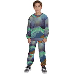 Psychedelic Universe Color Moon Planet Space Kids  Sweatshirt Set by Cendanart