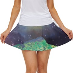 Psychedelic Universe Color Moon Planet Space Women s Skort by Cendanart