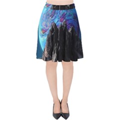 Aesthetic Psychedelic Drawings Art Acid Space Velvet High Waist Skirt by Cendanart