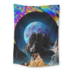 Aesthetic Psychedelic Drawings Art Acid Space Medium Tapestry by Cendanart