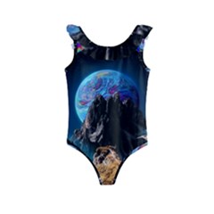 Aesthetic Psychedelic Drawings Art Acid Space Kids  Frill Swimsuit by Cendanart