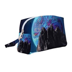 Aesthetic Psychedelic Drawings Art Acid Space Wristlet Pouch Bag (medium) by Cendanart