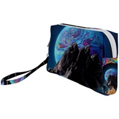 Aesthetic Psychedelic Drawings Art Acid Space Wristlet Pouch Bag (small) by Cendanart