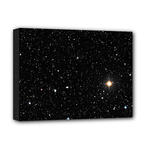 Sky Black Star Night Space Edge Super Dark Universe Deluxe Canvas 16  X 12  (stretched)  by Cendanart