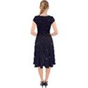 Sky Black Star Night Space Edge Super Dark Universe Cap Sleeve Front Wrap Midi Dress View2