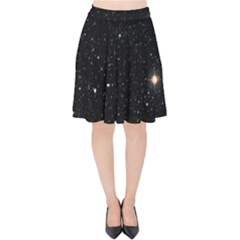 Sky Black Star Night Space Edge Super Dark Universe Velvet High Waist Skirt by Cendanart