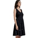 Sky Black Star Night Space Edge Super Dark Universe Sleeveless V-Neck Skater Dress with Pockets View3