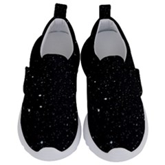 Sky Black Star Night Space Edge Super Dark Universe Kids  Velcro No Lace Shoes by Cendanart