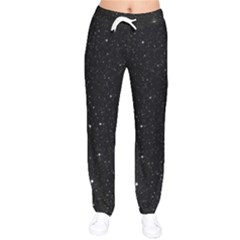 Sky Black Star Night Space Edge Super Dark Universe Women Velvet Drawstring Pants by Cendanart