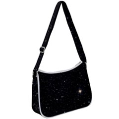 Sky Black Star Night Space Edge Super Dark Universe Zip Up Shoulder Bag by Cendanart