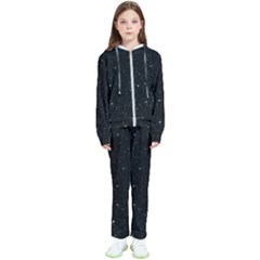 Sky Black Star Night Space Edge Super Dark Universe Kids  Tracksuit by Cendanart