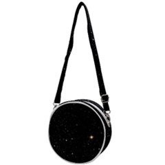 Sky Black Star Night Space Edge Super Dark Universe Crossbody Circle Bag by Cendanart