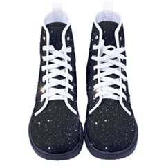 Sky Black Star Night Space Edge Super Dark Universe Men s High-top Canvas Sneakers by Cendanart